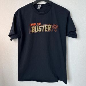 Gildan Mens"Thank You Buster Posey" Black Crewneck Short Sleeves T-Shirt, medium